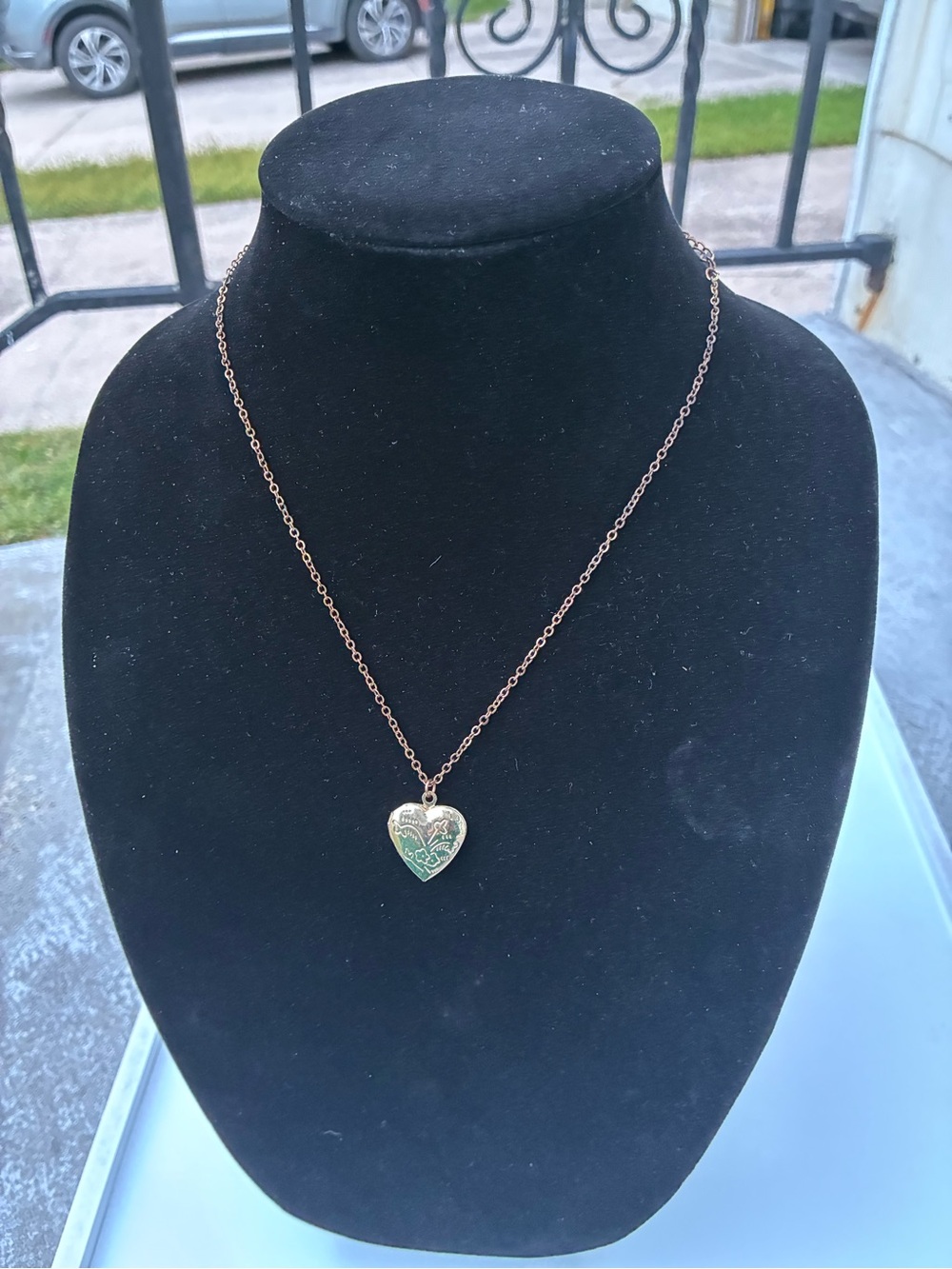 Rose Gold Heart Locket Necklace - Romantic Pendant